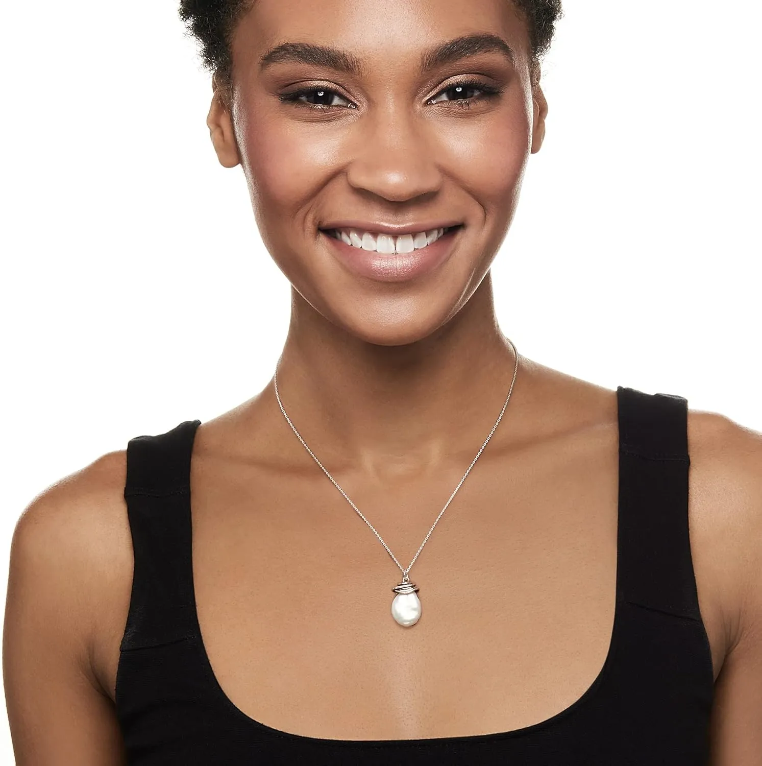 Ross-Simons 13mm Cultured Baroque Coin Pearl Pendant Necklace