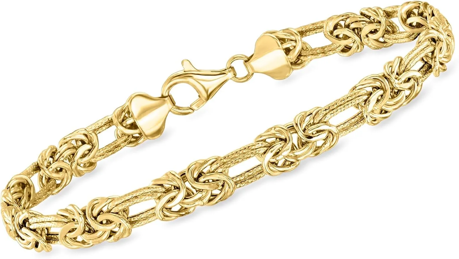 Ross-Simons 18kt Gold Over Sterling Byzantine and Double-Oval Link Bracelet