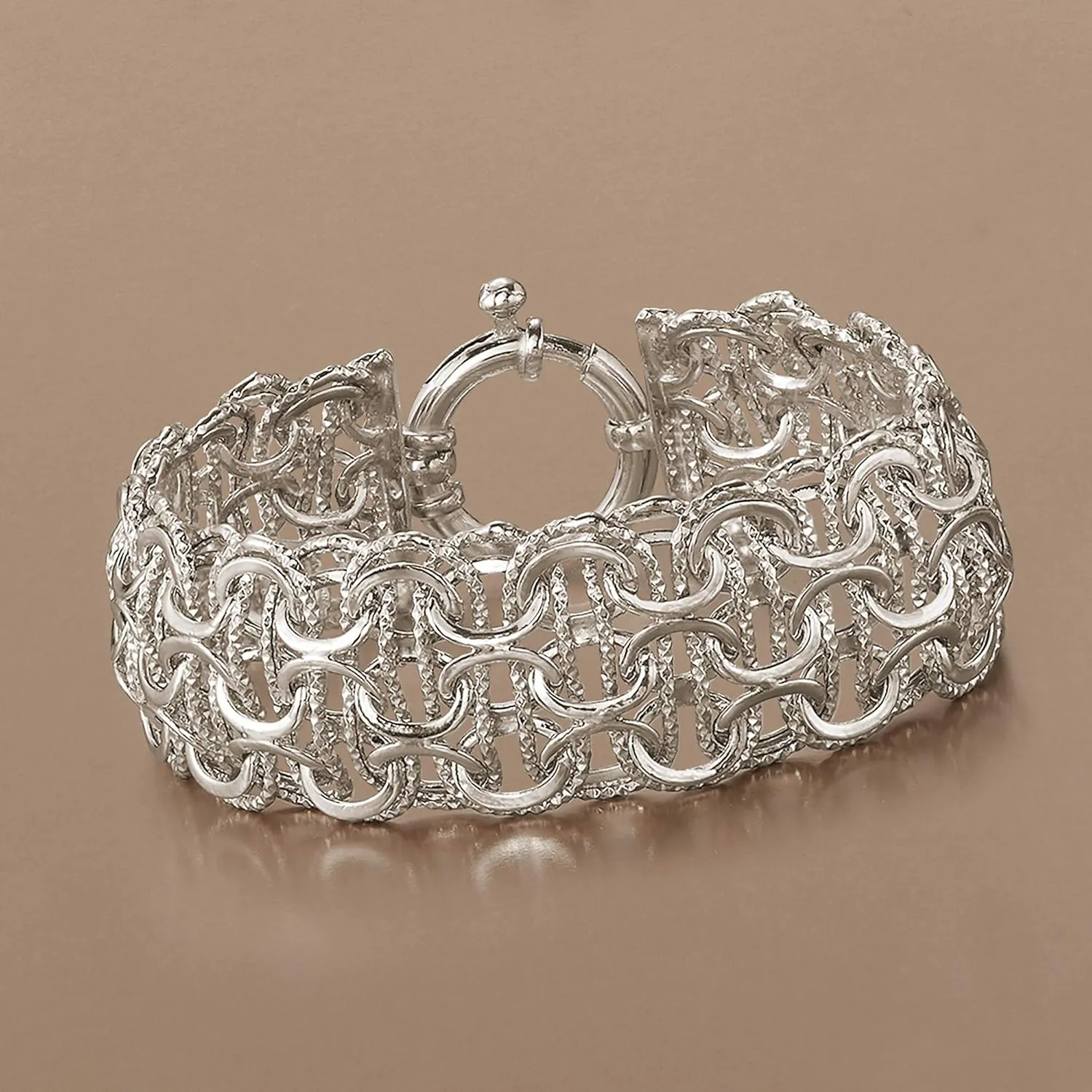 Ross-Simons Sterling Silver Multi-Circle Link Bracelet