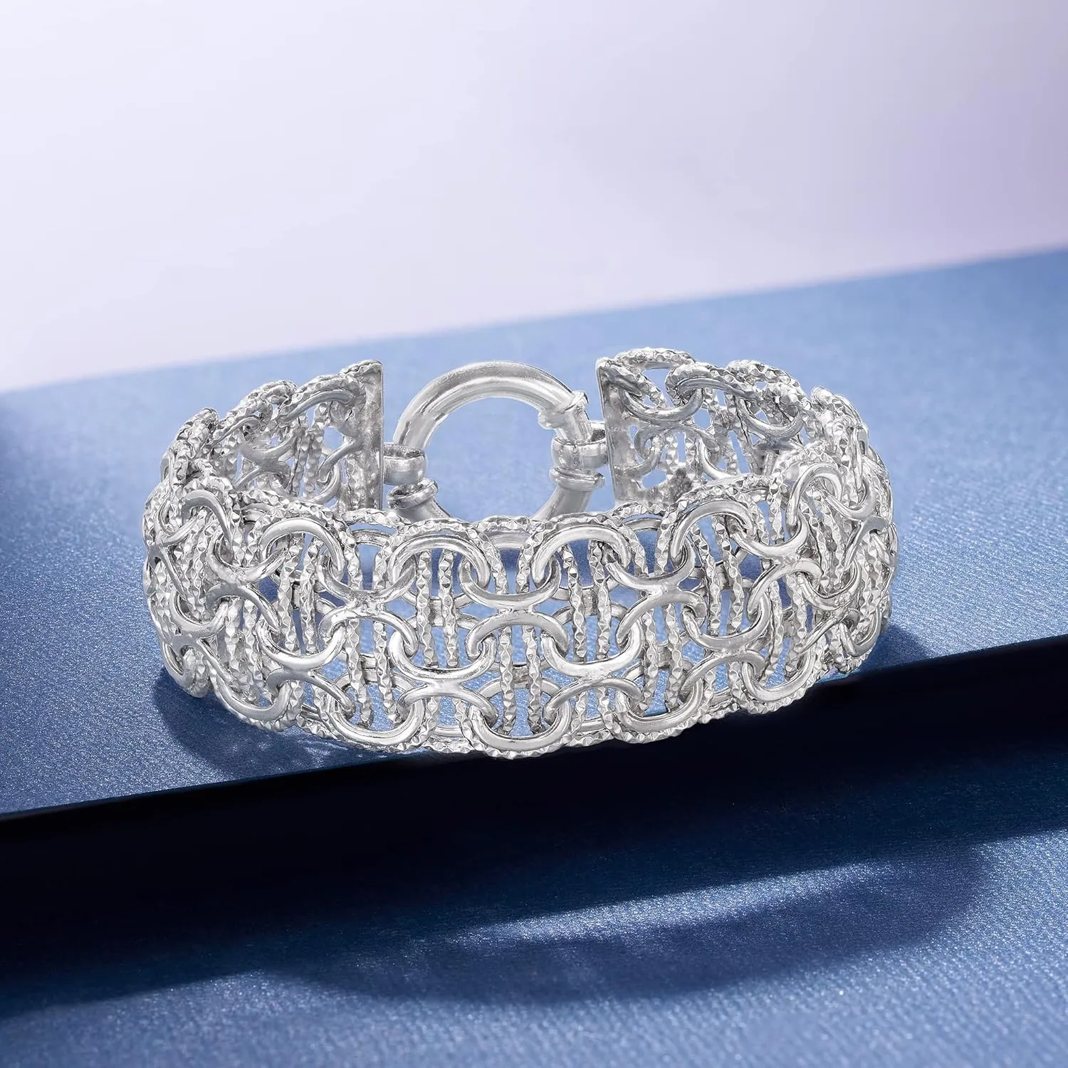 Ross-Simons Sterling Silver Multi-Circle Link Bracelet