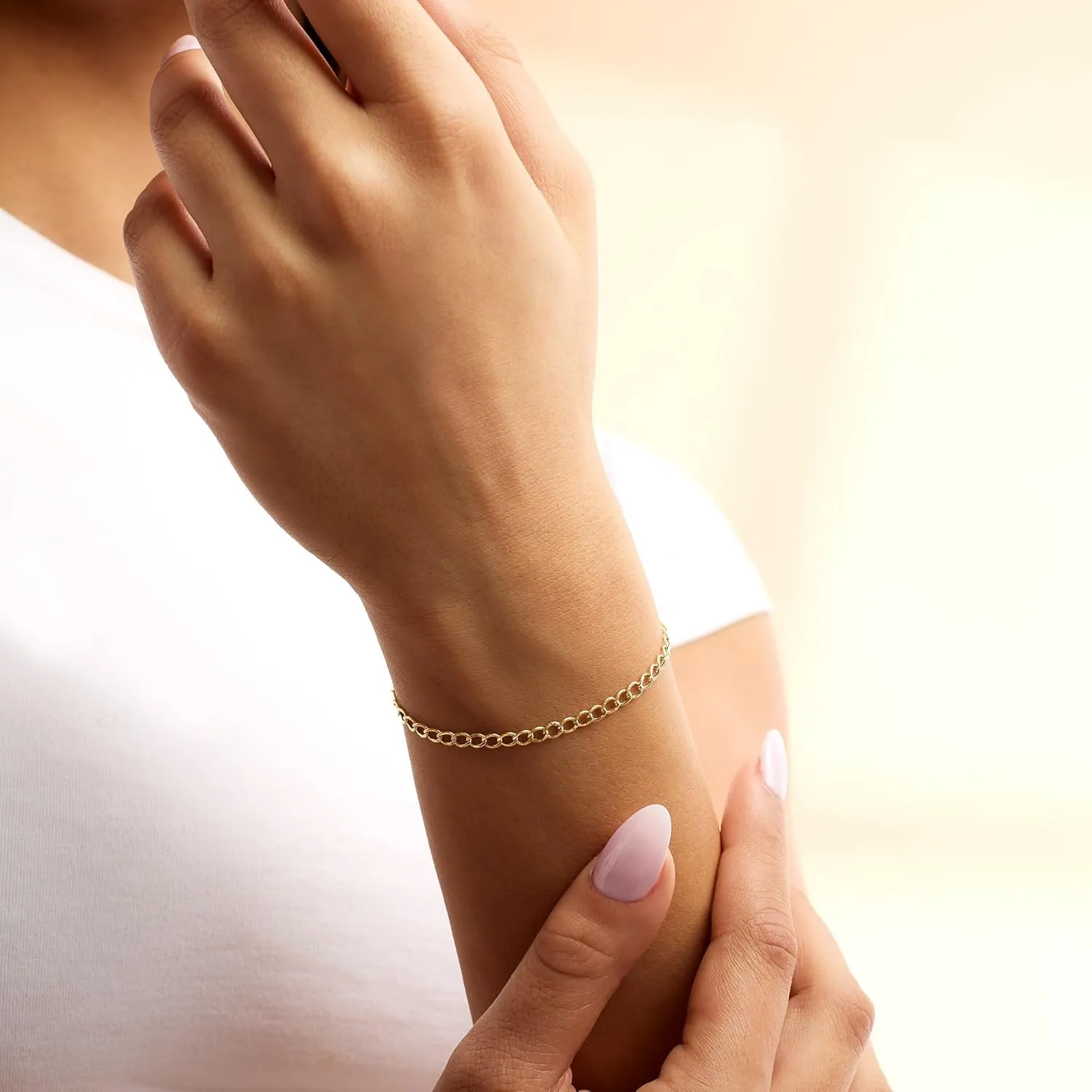 RS Pure by Ross-Simons Italian 3mm 14kt Yellow Gold Curb-Link Bracelet