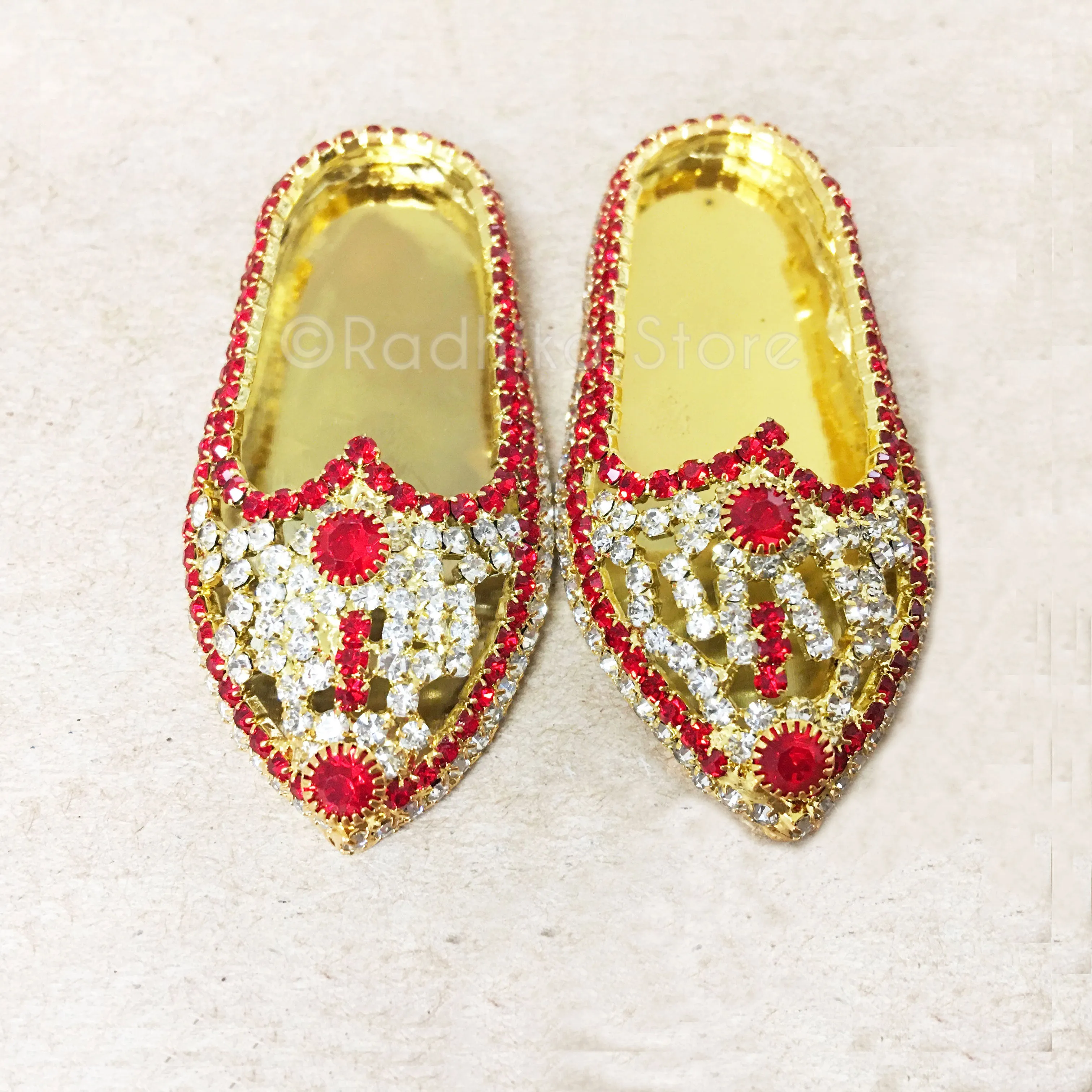 Ruby Red and  Diamond Rhinestone - Deity Shoes - Large Sizes