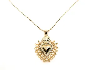 Sacred Heart of Jesus Necklace, Sacred Heart Necklace, Immaculate Heart of Mary Necklace, Flaming Heart, Women Gifts, Religious Gifts, Gold Heart of Jesus Necklace, Sacred Heart Pendant, Catholic Gift
