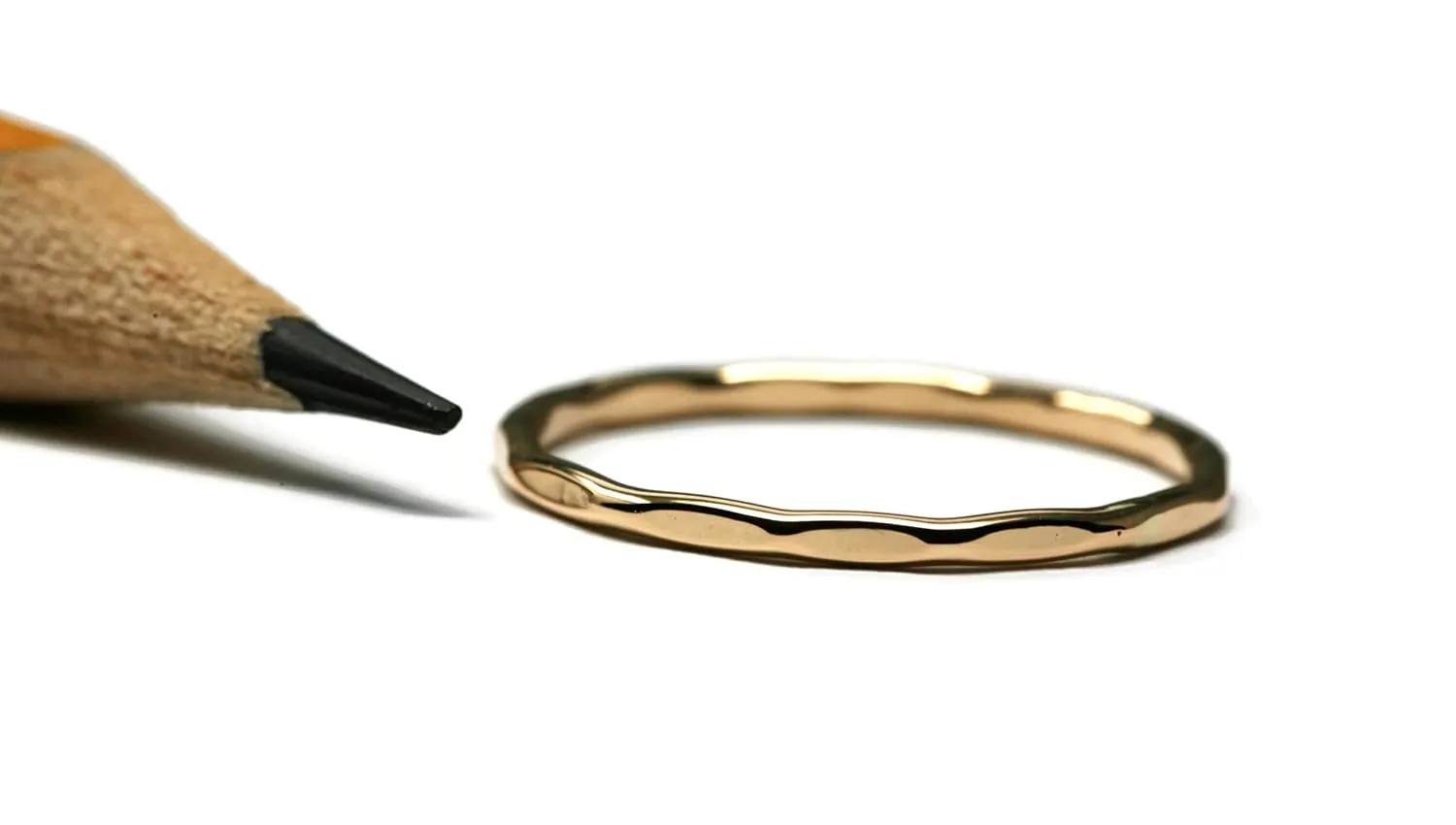 Salish Sea Inspirations 14K Gold Filled Hammer Textured Skinny 1.3mm Stacking Rings (1 Ring)