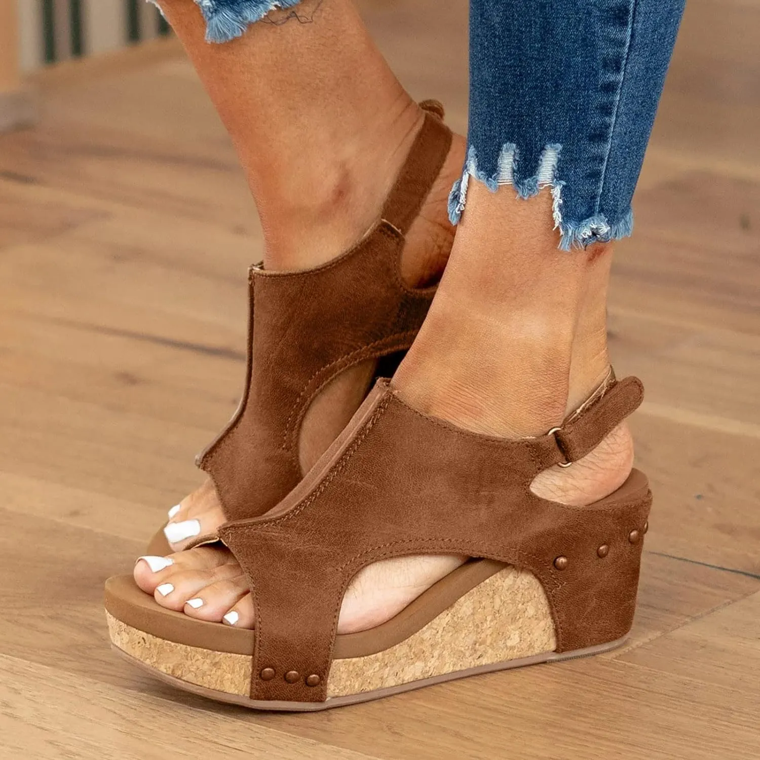 Sandals for Women Dressy Summer, Wedge Sandals for Women Dressy Summer Comfy Orthotic Sandals with Arch Support Shoes