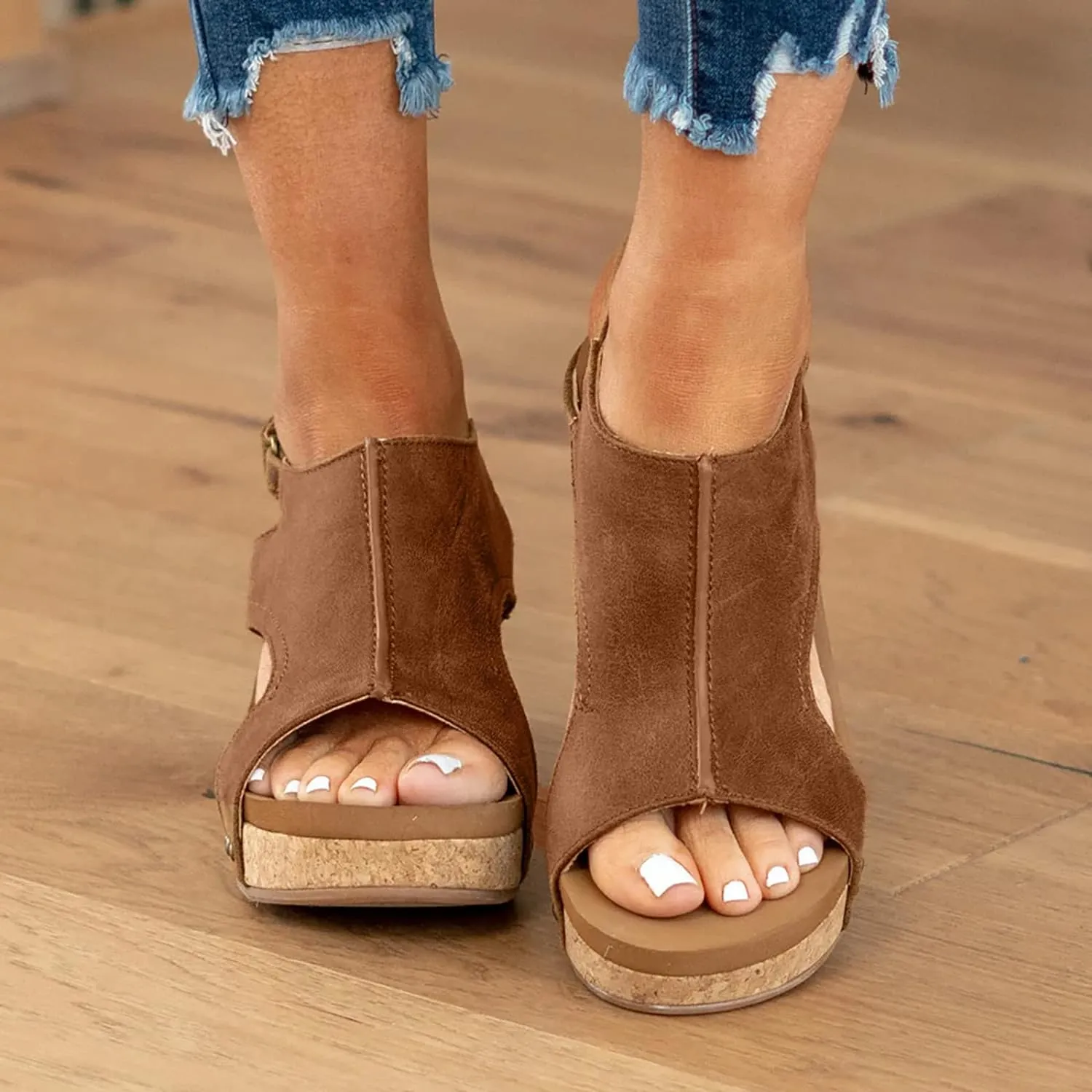 Sandals for Women Dressy Summer, Wedge Sandals for Women Dressy Summer Comfy Orthotic Sandals with Arch Support Shoes