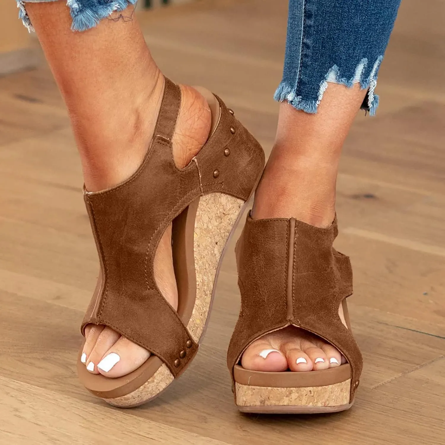 Sandals for Women Dressy Summer, Wedge Sandals for Women Dressy Summer Comfy Orthotic Sandals with Arch Support Shoes