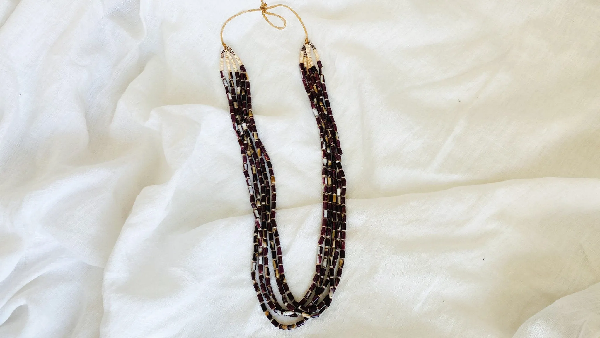 Santo Domingo Pueblo Multi-Strand Spiny Oyster Necklace. Native American
