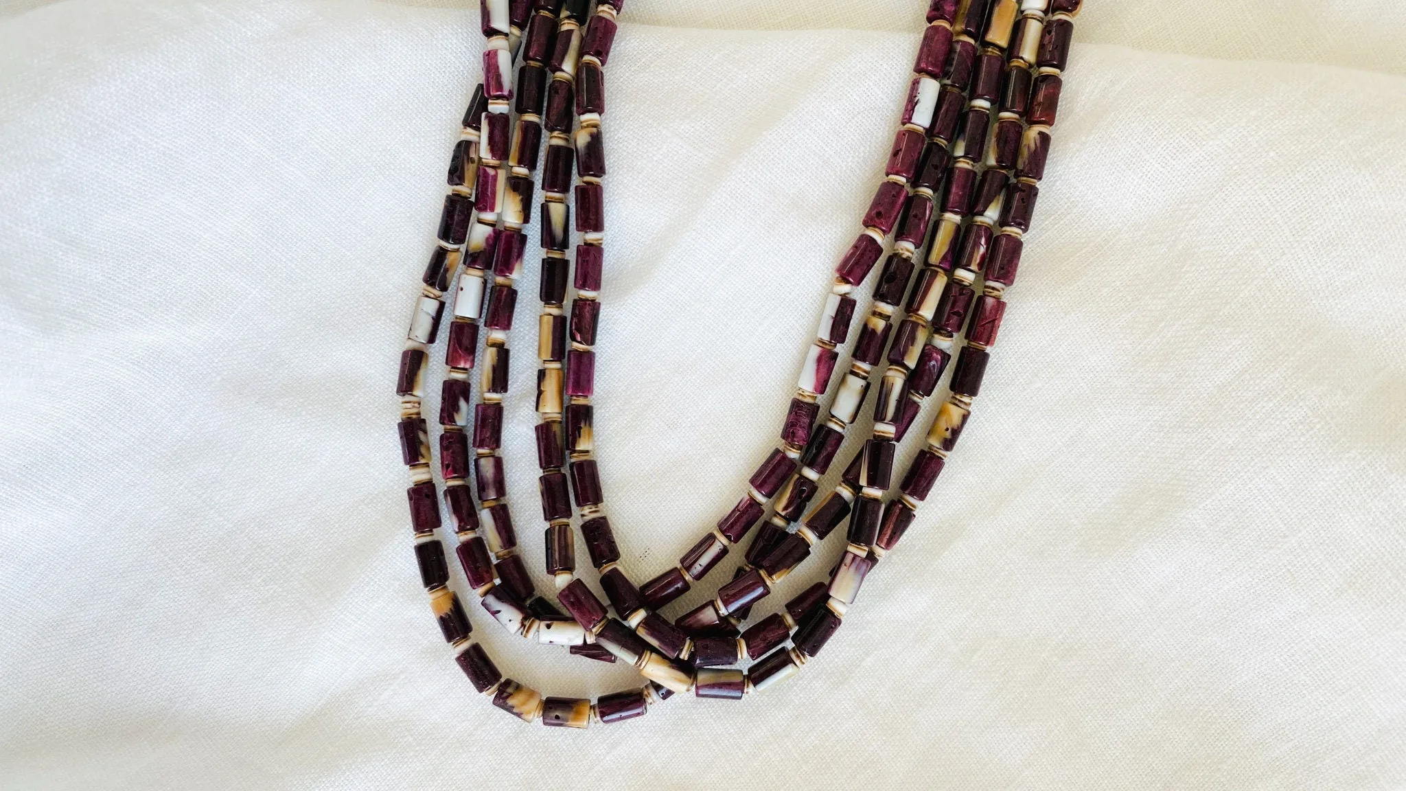Santo Domingo Pueblo Multi-Strand Spiny Oyster Necklace. Native American