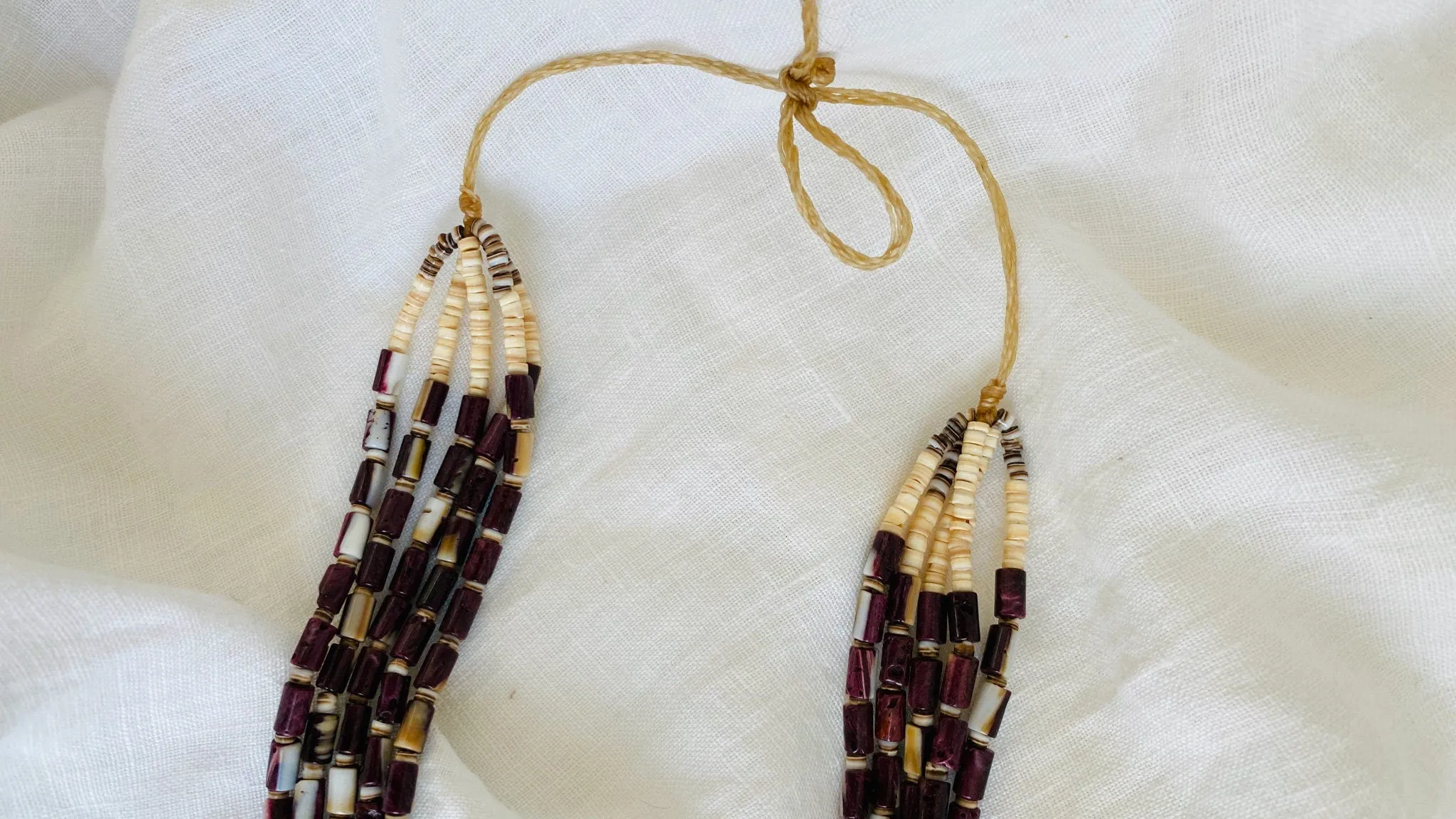 Santo Domingo Pueblo Multi-Strand Spiny Oyster Necklace. Native American