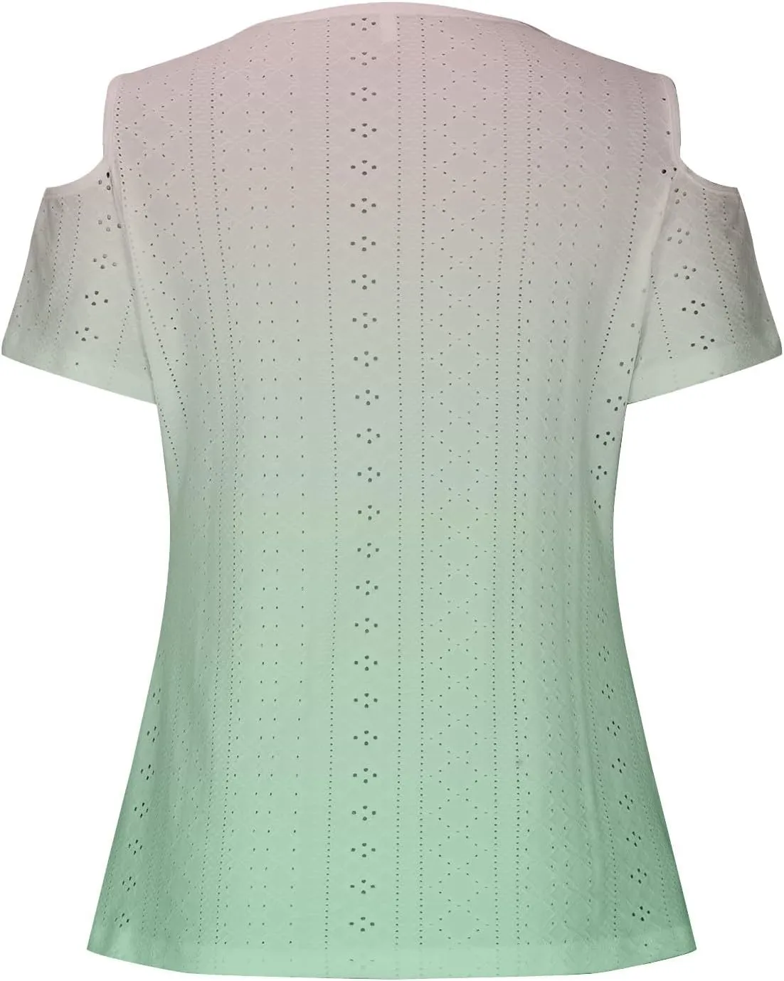 Sexy Clod Sholuder Tops for Women 2025 Summer Hollow Out Eyelet Short Sleeve T Shirts Going Out Blouses Ladies Tunic