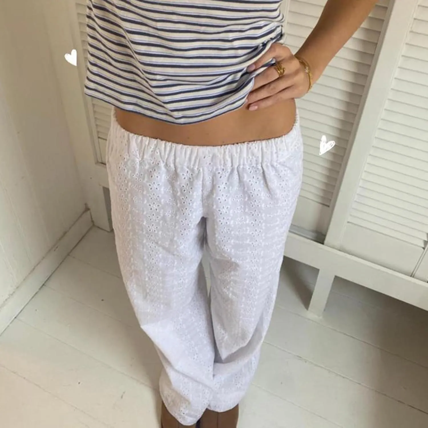 Seyurigaoka Y2K Striped Pajamas Pants for Women Cute Wide Leg Pinstripe Sleep Pj Bottoms Preppy Lounge Pants Trousers