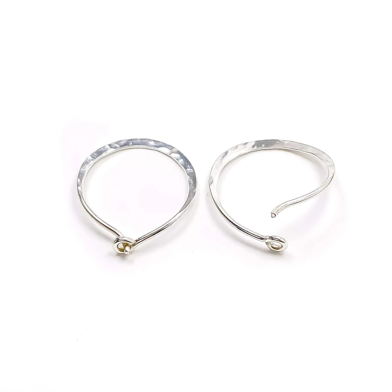Silver Hoop Earrings for Women, 925 Sterling Silver, 15mm, Hammered Texture, Hoop Earrings Hypoallergenic Sensitive Ears, Hoop Earrings Set, Silver Earrings Nickel Free (15mm, Sterling Silver)
