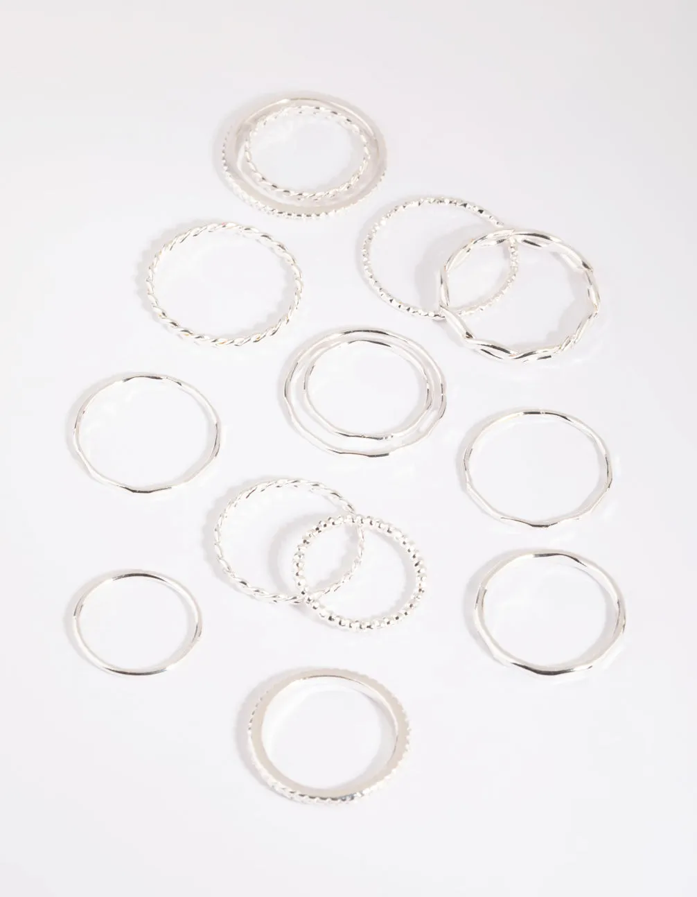 Silver Mixed Band Ring Pack