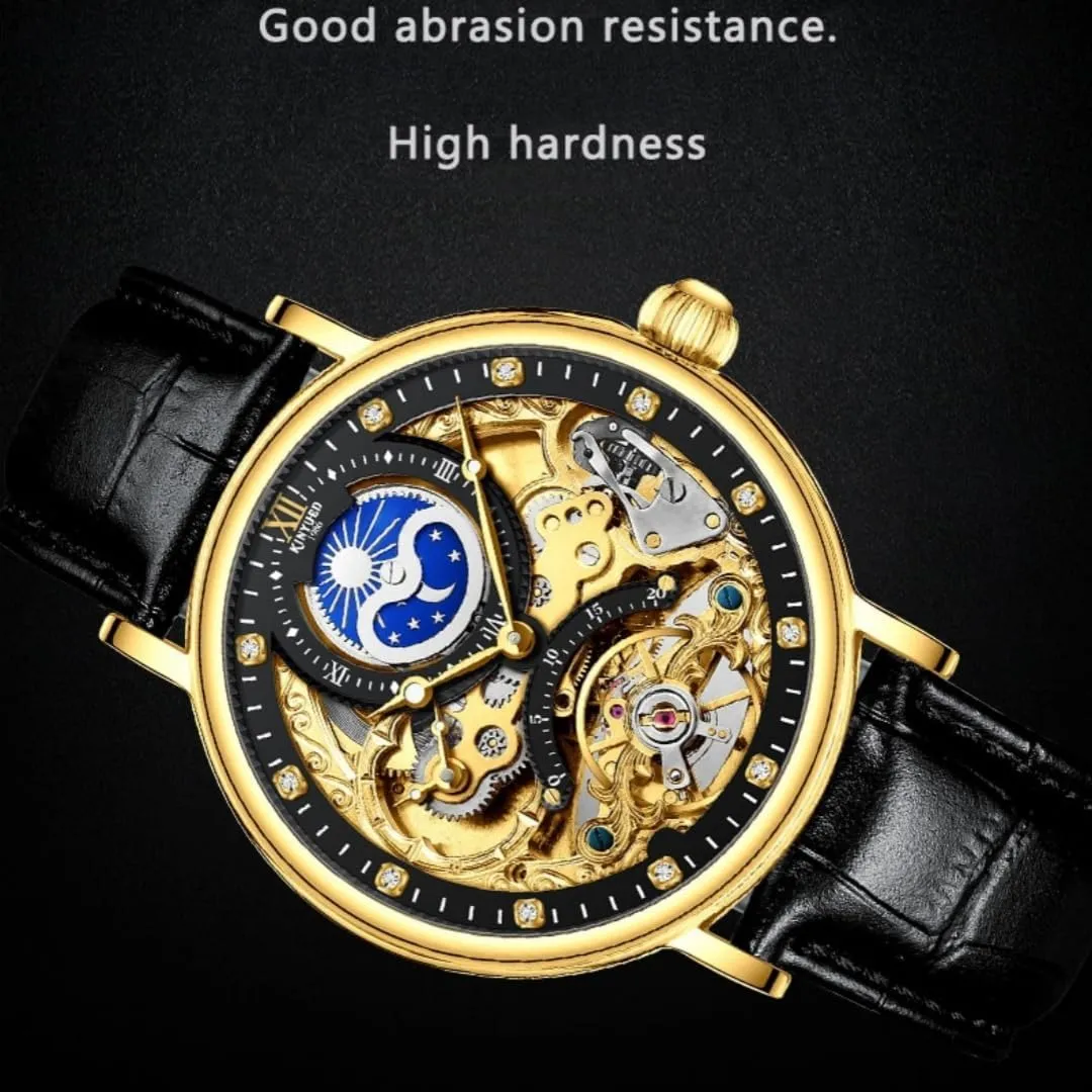 Skeleton Watches Mechanical Automatic Watch Men Tourbillon Sport Clock Casual Business Moon Phase Wrist Watch