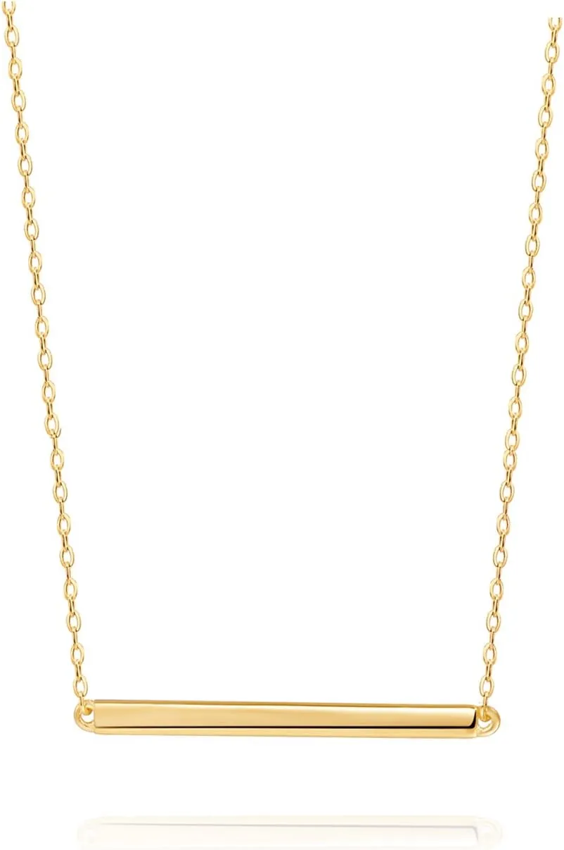S.Leaf Gold Choker Necklace for Women Sterling Silver Dainty Gold Plated Bar Necklace Best Friend Birthday Gifts for Women Trendy Sister Mom Wife Womens Her Friend Party