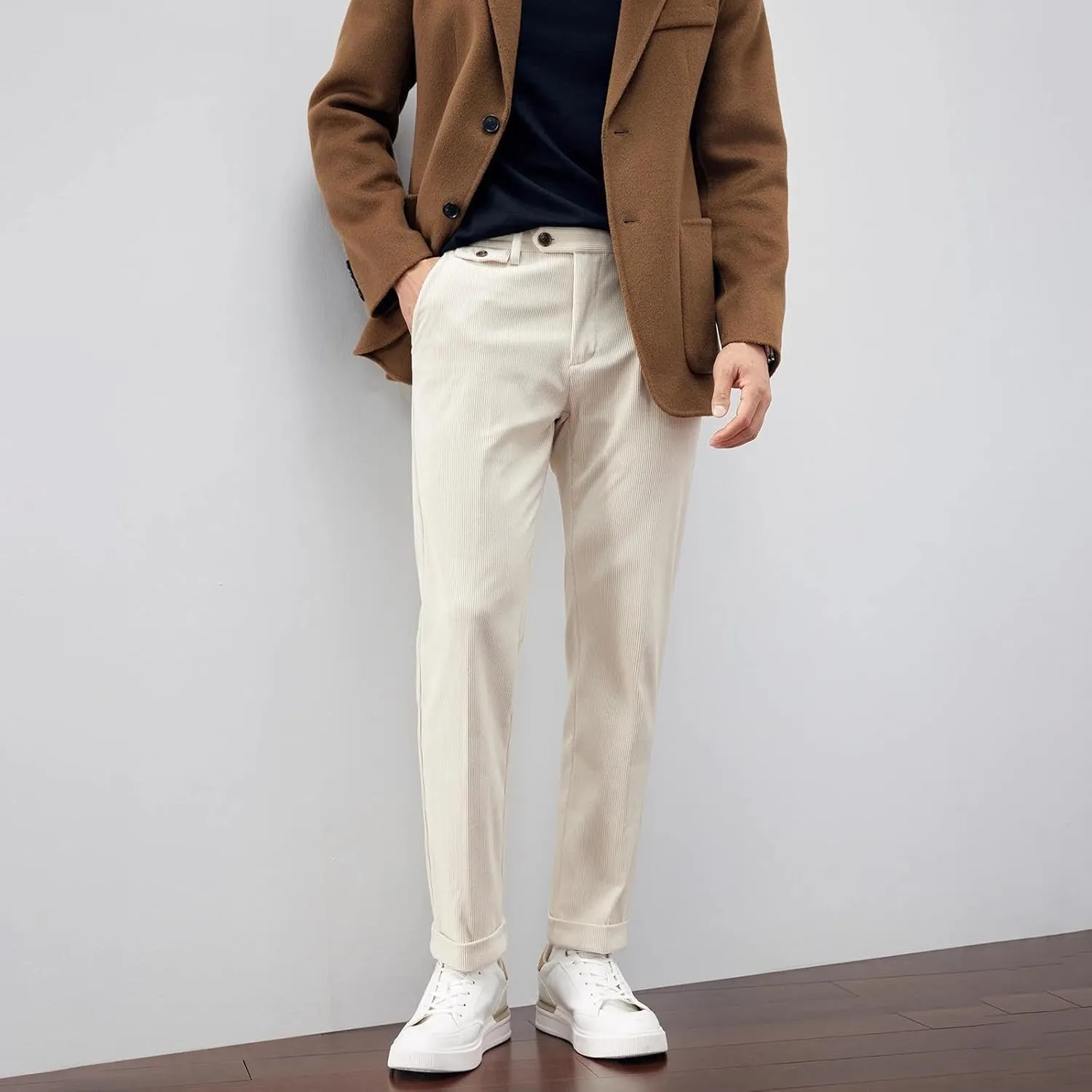 Slim Fit Slacks for Men Dress Pants Casual Business Trousers Lightweight Bottoms Workwear Office