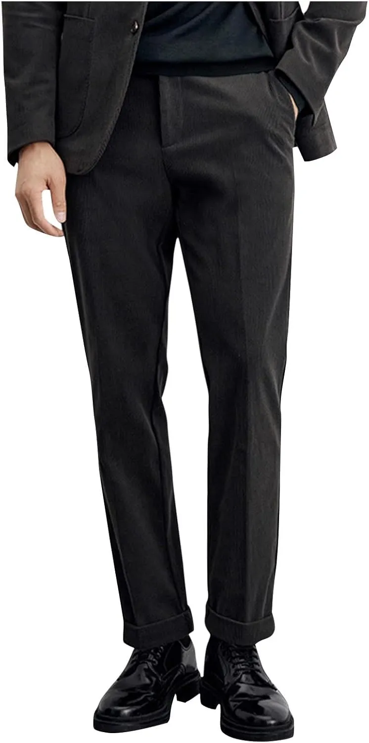 Slim Fit Slacks for Men Dress Pants Casual Business Trousers Lightweight Bottoms Workwear Office