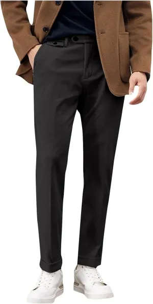 Slim Fit Slacks for Men Dress Pants Casual Business Trousers Lightweight Bottoms Workwear Office