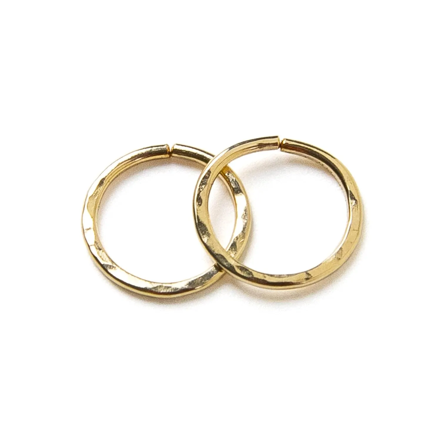 Small Hammered Gold-Filled Hoops, Mini Hoop Earrings, Huggie Hoop Earrings (7mm)