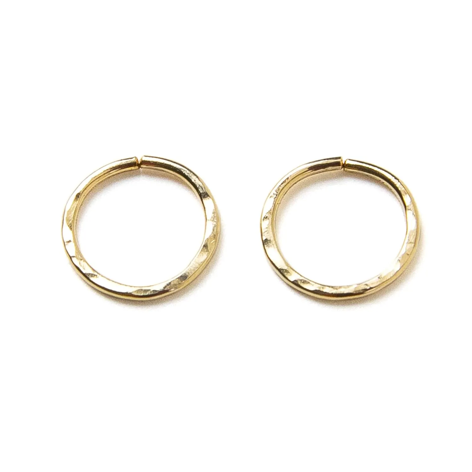Small Hammered Gold-Filled Hoops, Mini Hoop Earrings, Huggie Hoop Earrings (7mm)