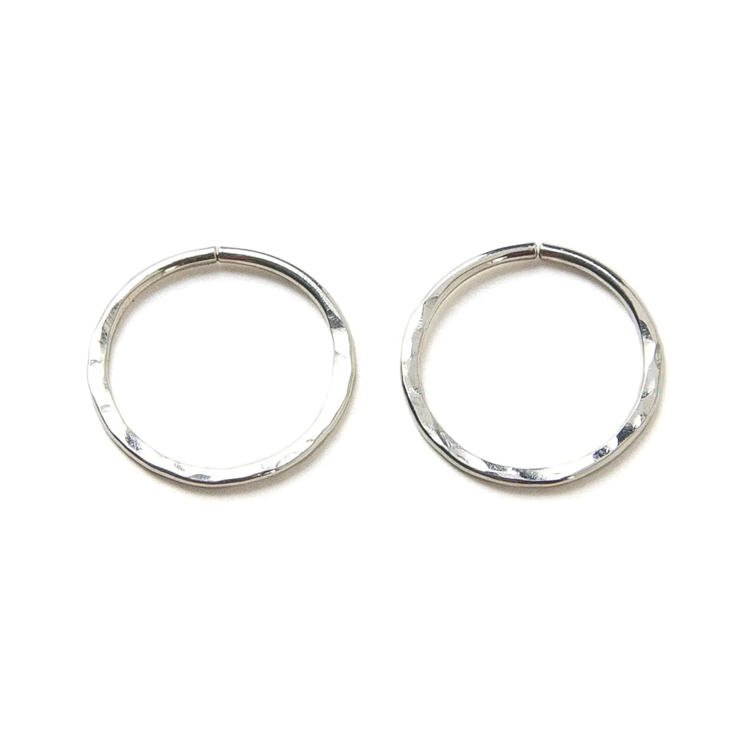Small Hammered Sterling Silver Hoops, Mini Hoop Earrings, Huggie Hoop Earrings (10mm)