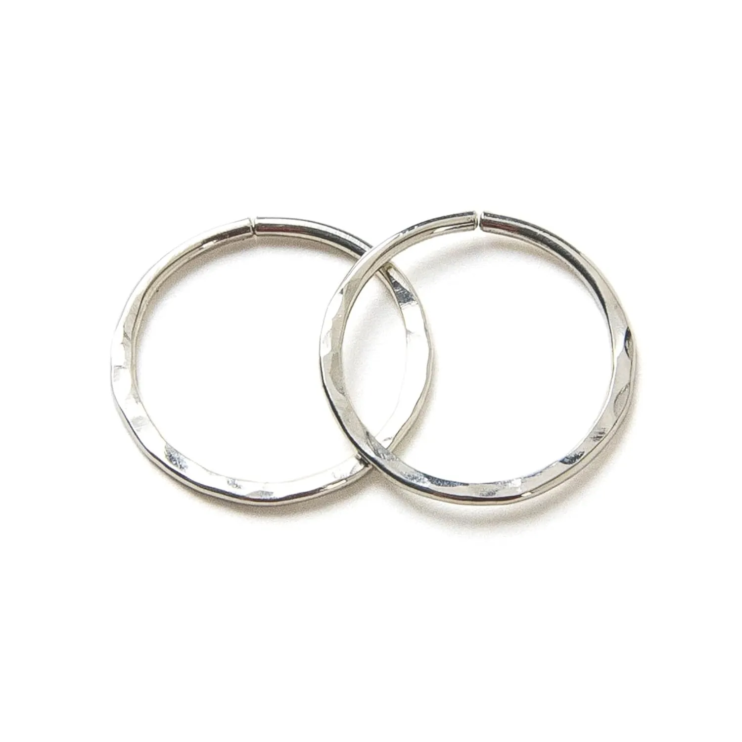 Small Hammered Sterling Silver Hoops, Mini Hoop Earrings, Huggie Hoop Earrings (10mm)