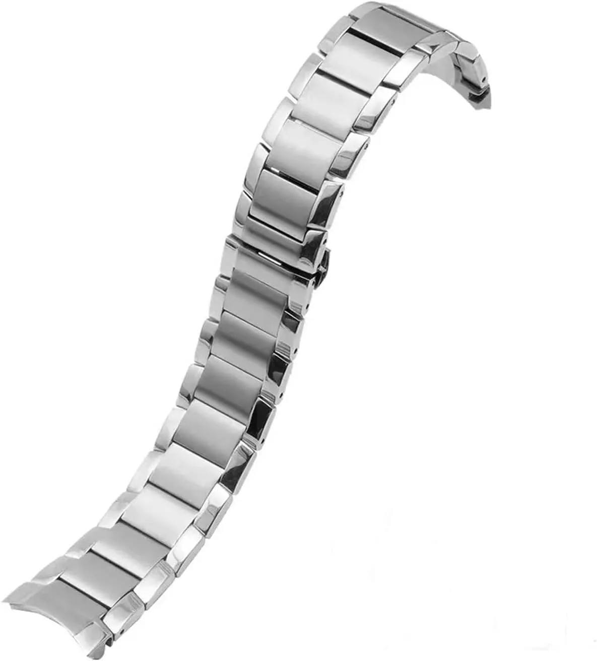Stainless Steel Curved Solid End Tapered Watch Band, 22mm Watch Strap Compatible for ARMANI EXCHANGE Men's Watches Replacement