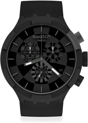 Swatch Quartz Silicone Strap, Black, 20 Casual Watch (Model: SB02B400)
