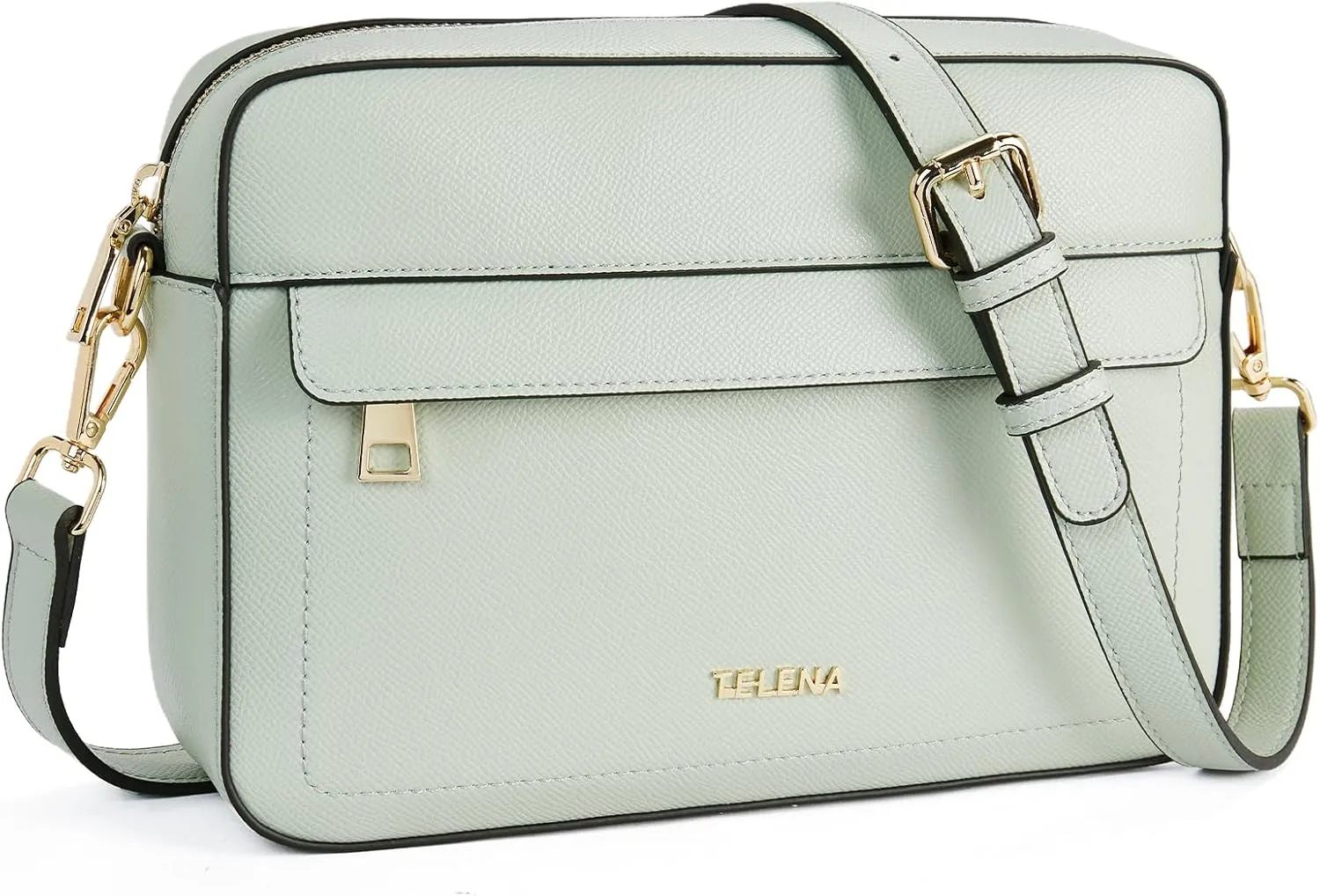 Telena Small Crossbody Bags for Women Leather Crossbody Camera Bag Shoulder Handbag with Adjustable Wide Strap