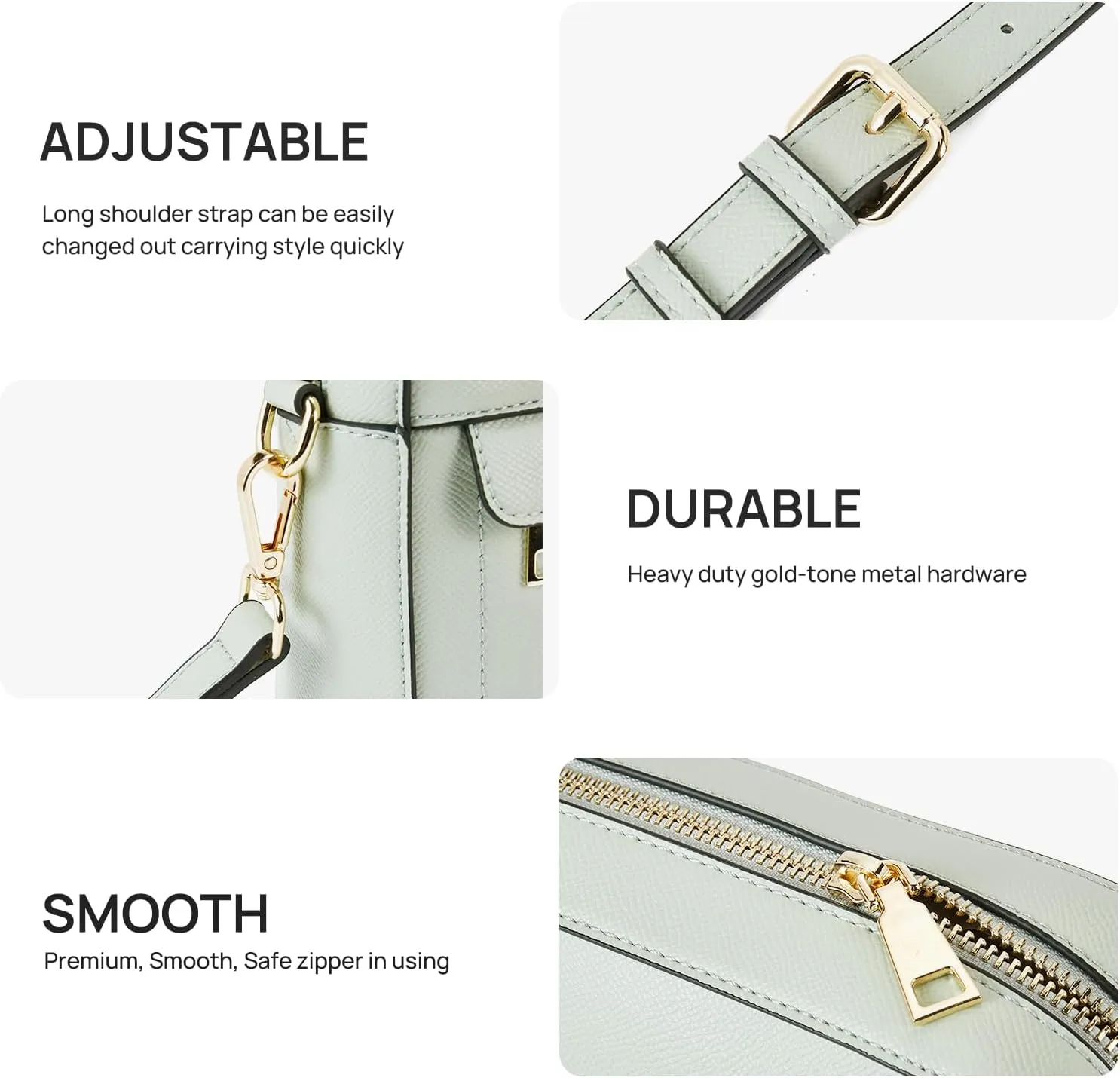 Telena Small Crossbody Bags for Women Leather Crossbody Camera Bag Shoulder Handbag with Adjustable Wide Strap