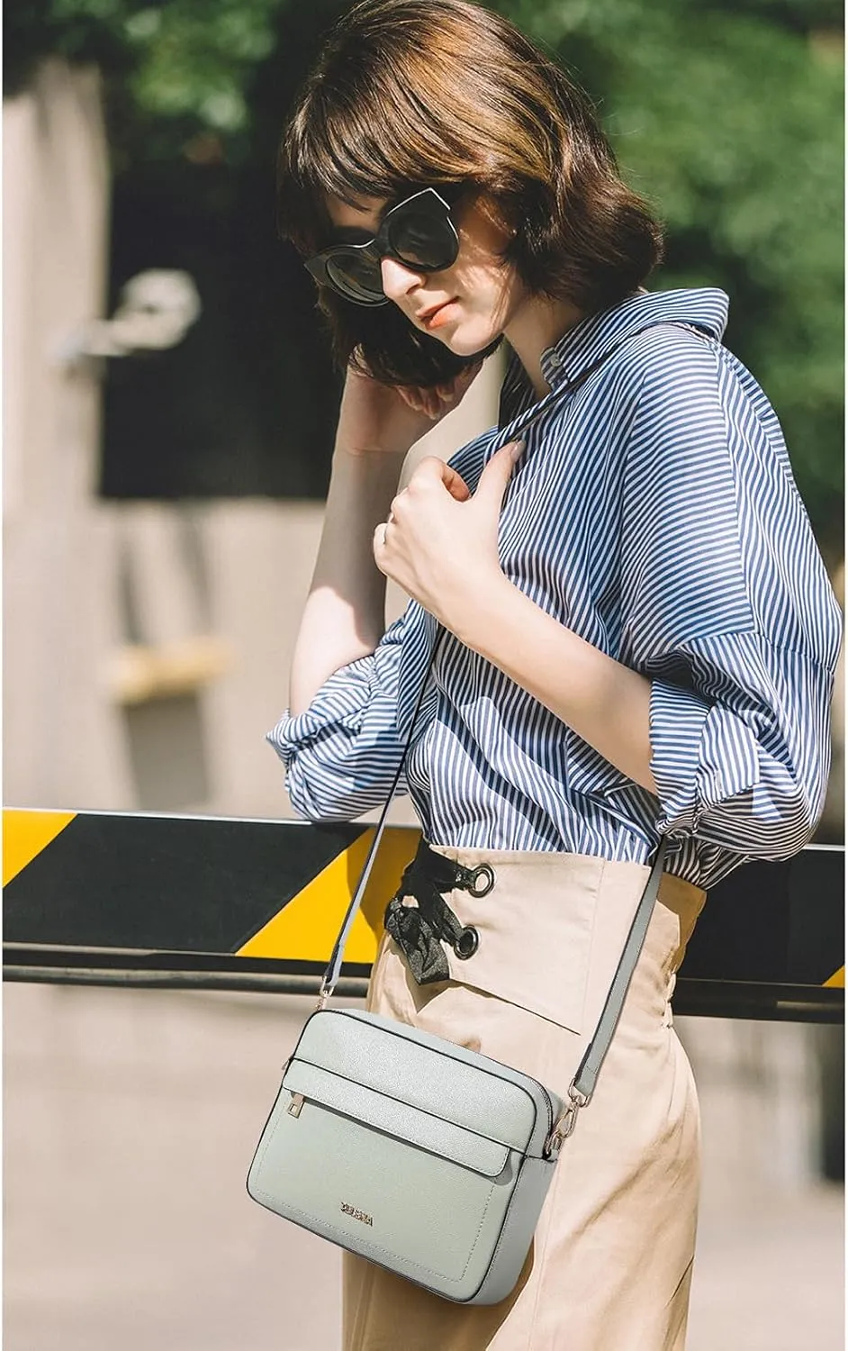 Telena Small Crossbody Bags for Women Leather Crossbody Camera Bag Shoulder Handbag with Adjustable Wide Strap