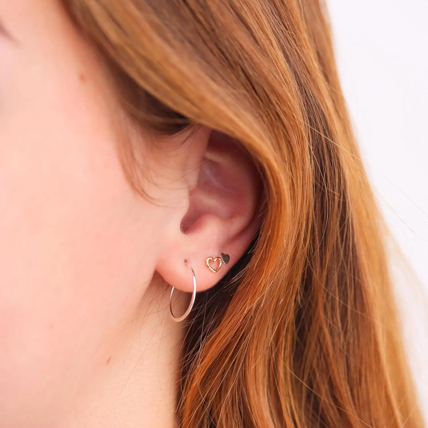 Thin Hammered Hoop Earrings, Elegant Geometric Solid Sterling Silver, Gold Filled, and Rose Gold Filled; for Women by Lotus Stone Jewelry (Silver, Round - Sm)