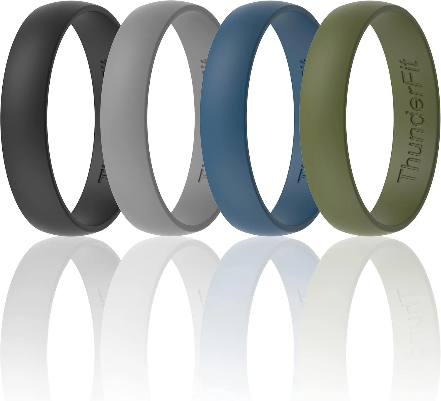 ThunderFit Unisex Silicone Wedding Rings, Rubber Engagement Bands, Variety Multipack 1,4,7