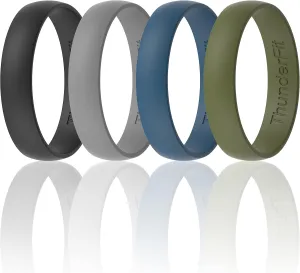 ThunderFit Unisex Silicone Wedding Rings, Rubber Engagement Bands, Variety Multipack 1,4,7