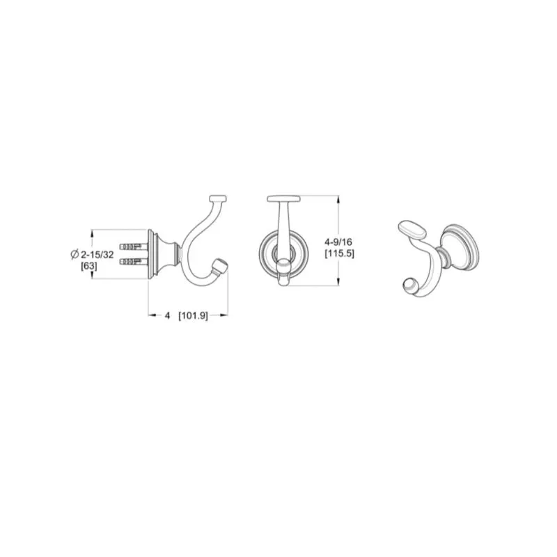 Tisbury 2.47" J-Hook Robe Hook in Tuscan Bronze
