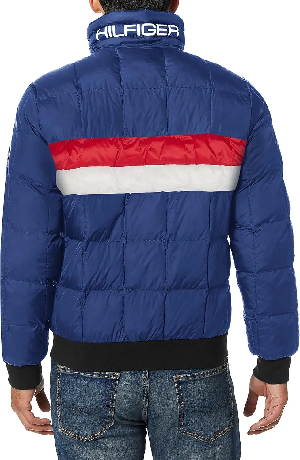 Tommy Hilfiger Men's Quilted Bomber Hoody Color Block