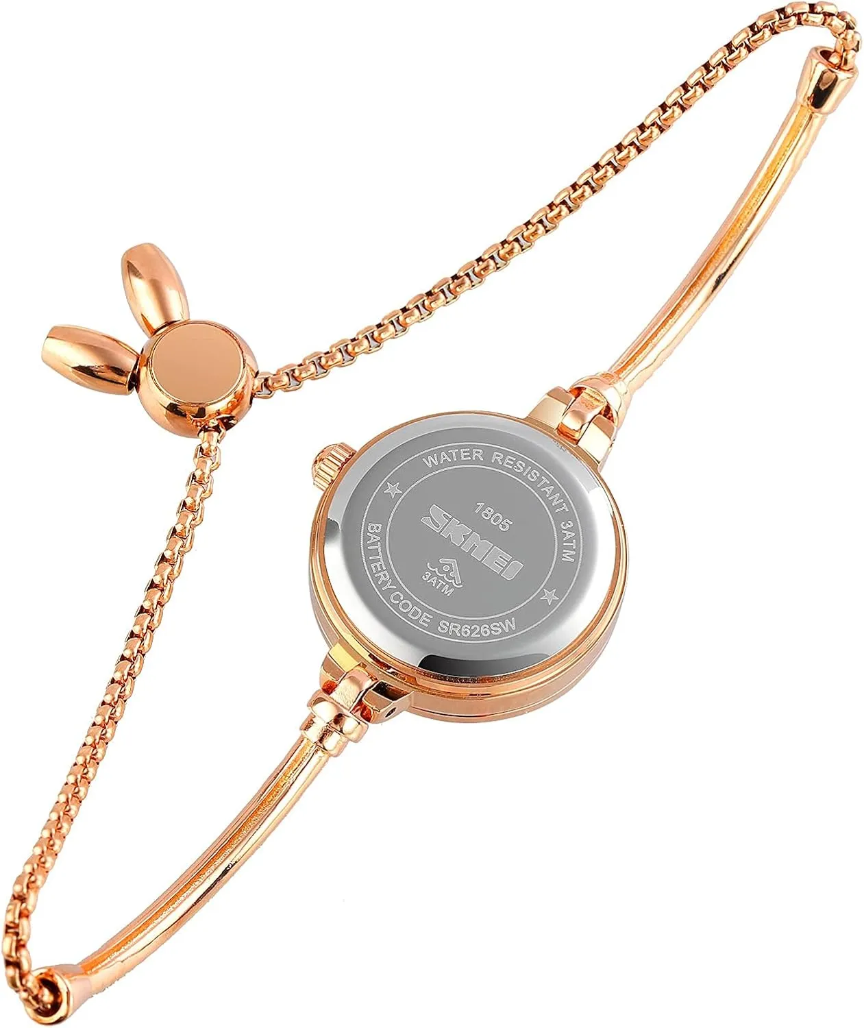 Tonnier Watches Women Analog Quartz Watch Mosaic with Diamonds Bracelet Dress Watch for Female Waterproof Wristwatch with Rose Gold Bracelet