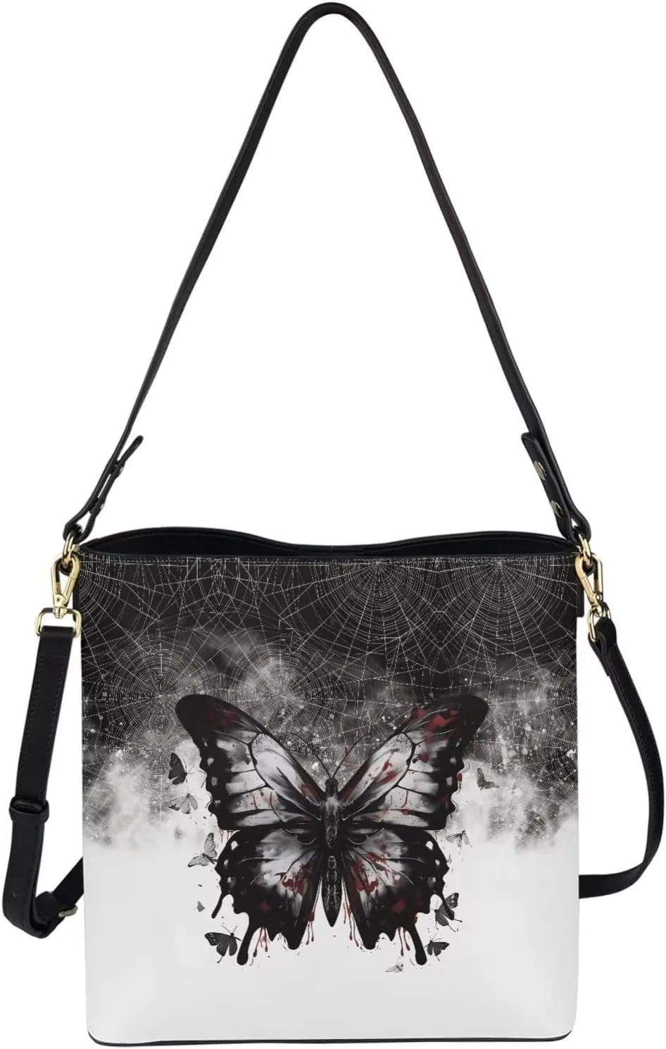 Travel Tote Bags for Women Ladies PU Leather Shoulder Handbags with Pockets Hobo Bucket Bags Crossbody Purse
