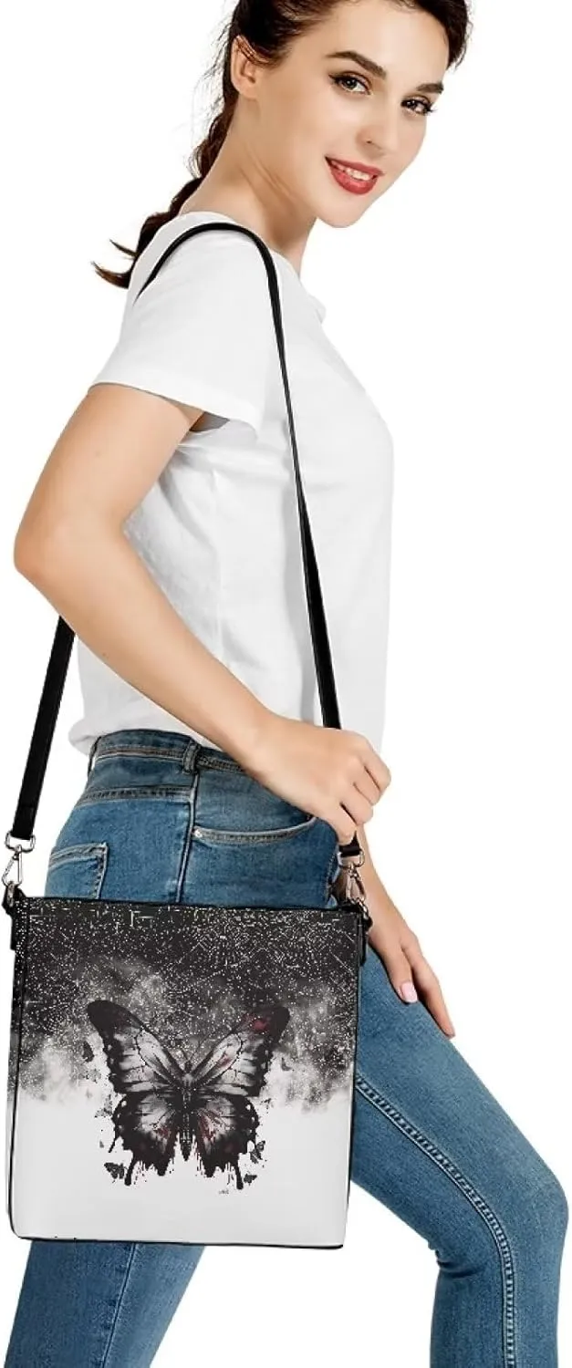 Travel Tote Bags for Women Ladies PU Leather Shoulder Handbags with Pockets Hobo Bucket Bags Crossbody Purse