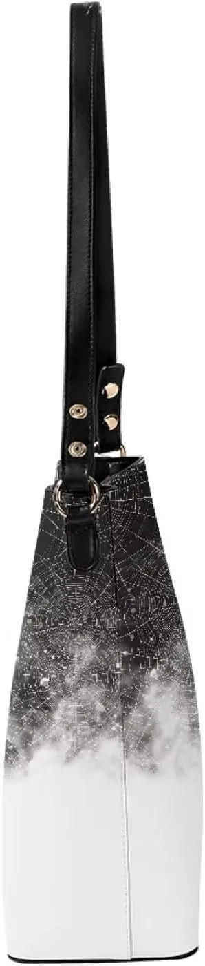 Travel Tote Bags for Women Ladies PU Leather Shoulder Handbags with Pockets Hobo Bucket Bags Crossbody Purse