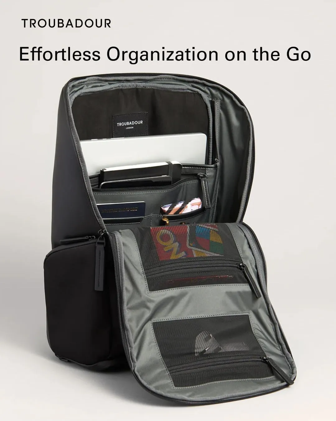 Troubadour Pioneer Backpack 3.0 - Premium Everyday Bag with Padded Laptop Section, Ventilated Shoe Compartment & Sustainable Waterproof Material - All-Day LIghtweight Comfort Design - Black