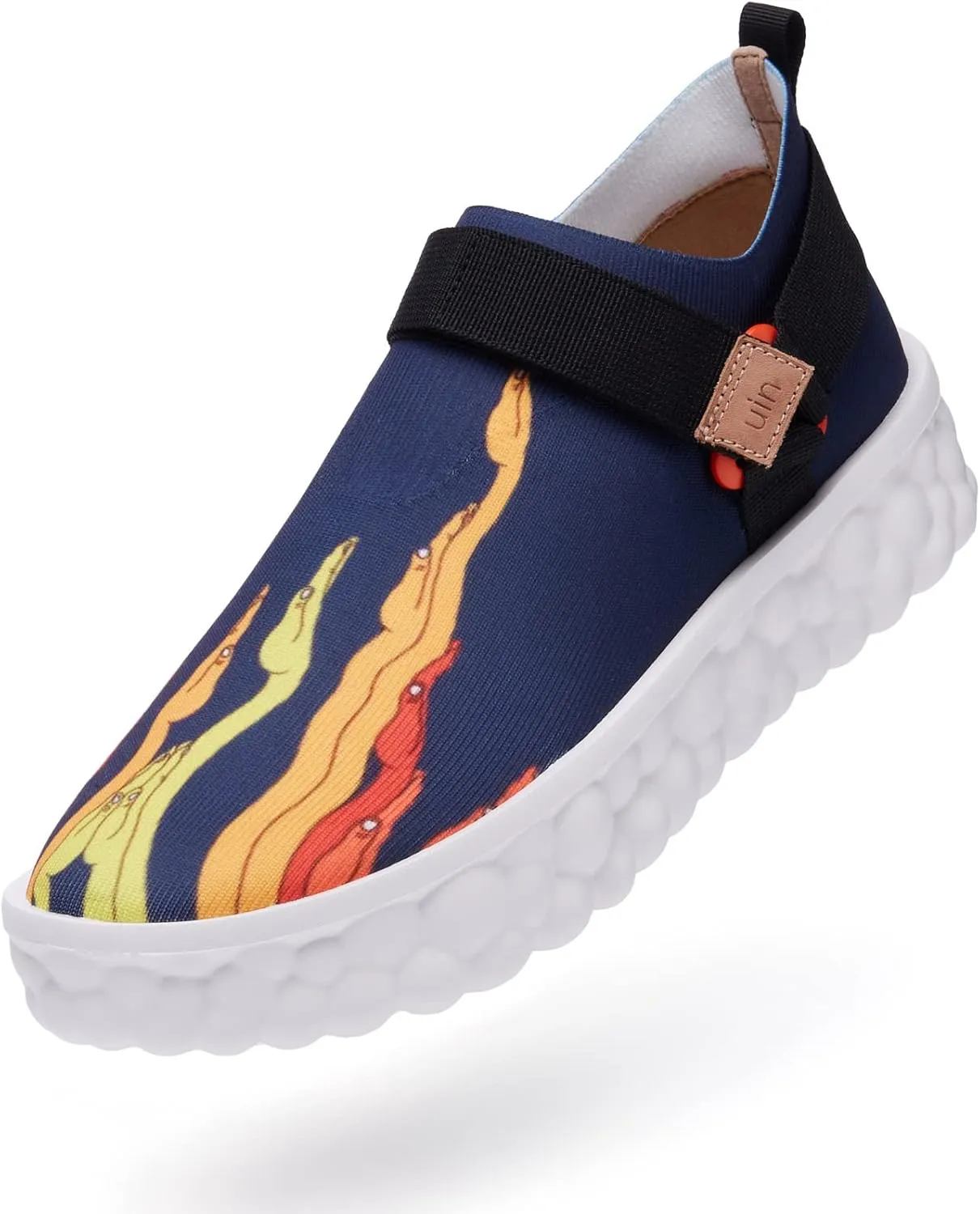 UIN Women's Fashion Sneakers Lightweight Walking Casual Slip Ons Art Painted Athletic Travel Skate Shoes Las Ramblas