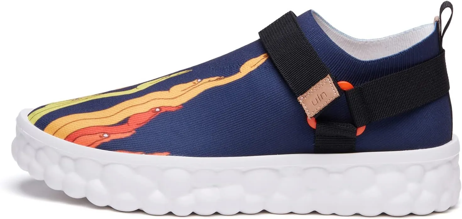 UIN Women's Fashion Sneakers Lightweight Walking Casual Slip Ons Art Painted Athletic Travel Skate Shoes Las Ramblas