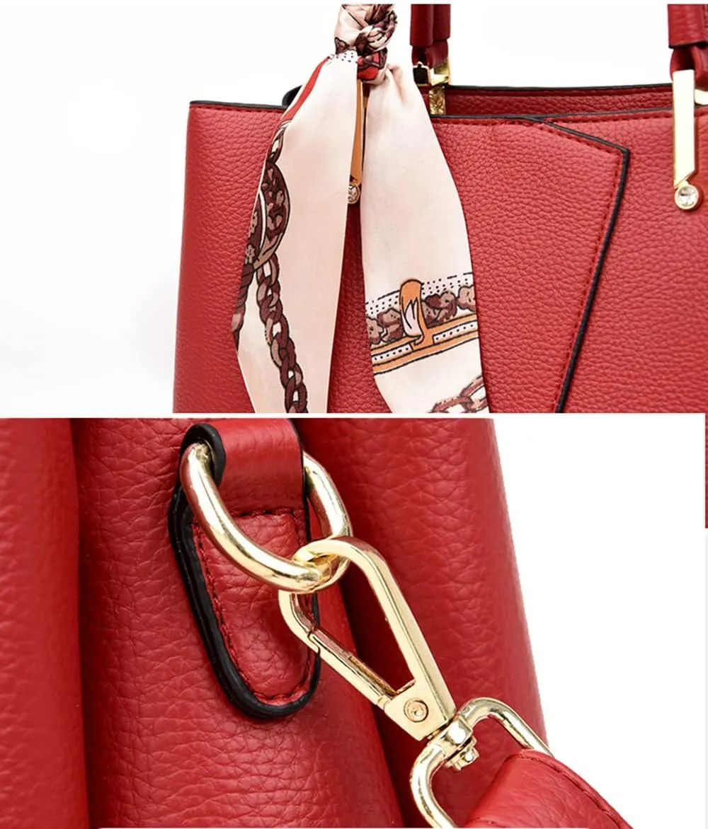 Vegan Leather Satchel Handbag for Women Top Handle Crossbody Bag Fashion Shoulder Bag Tote Large Ladies Purse