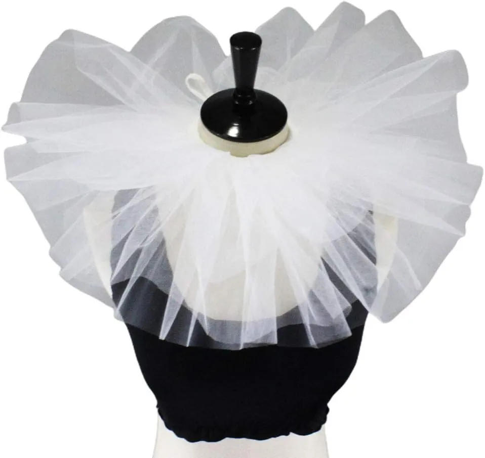 Vintage Mesh Neck Ruff Tulle Ruffle Collar Renaissance Halloween Cosplay Choker White