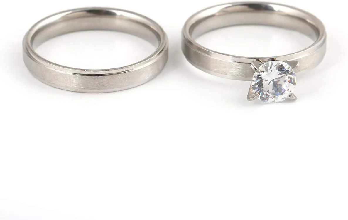 Vintage Wedding Rings for Couple Solid Lover's Engagement Ring Jewelry