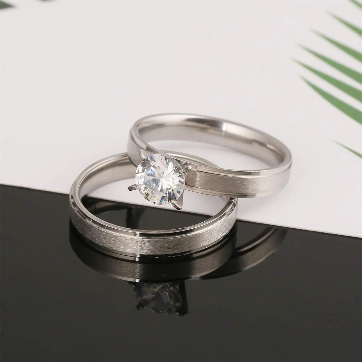 Vintage Wedding Rings for Couple Solid Lover's Engagement Ring Jewelry