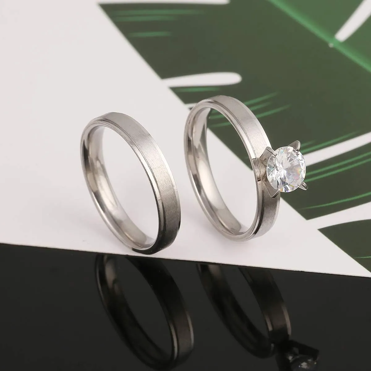 Vintage Wedding Rings for Couple Solid Lover's Engagement Ring Jewelry