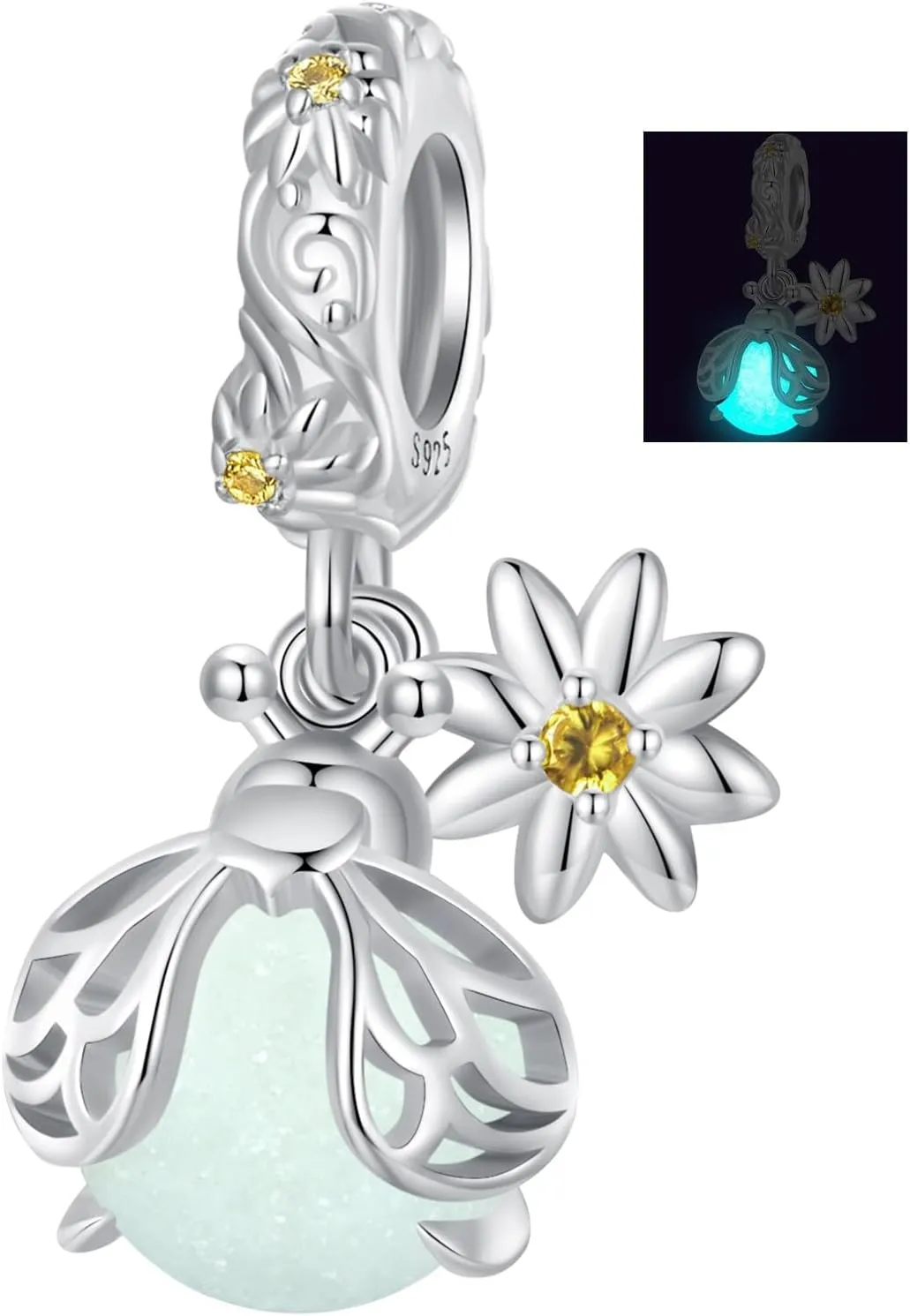 VOROCO Butterfly Dragonfly Cat Charm for Bracelet Cute Animal Collection Bead & Charm for Women Girls 925 Sterling Silver Pendant & Dangle Charm Jewelry for Bracelet and Necklace